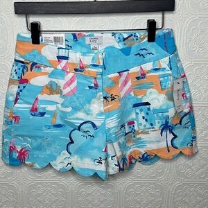 Crown & Ivory | Beach Theme Scalloped Hem Shelby Shorts